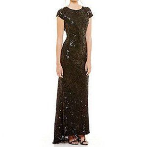 Calvin Klein Long Black Sequin Gown